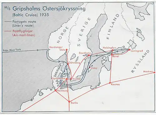 Postkarte Schiffspost M/S Gripsholm, 1935 von Stockholm