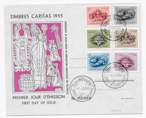 Caritas Briefmarken 1955, Luxemburg