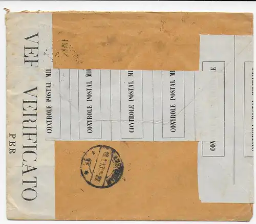 Inscription Palerme, 1919 à Amsterdam. Censuration italienne et française