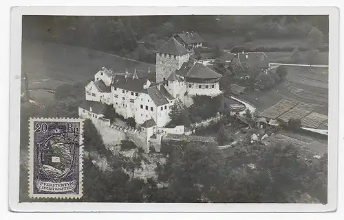 Flieger-Postkarte Schloss Vaduz, 1925, MiNr. 53