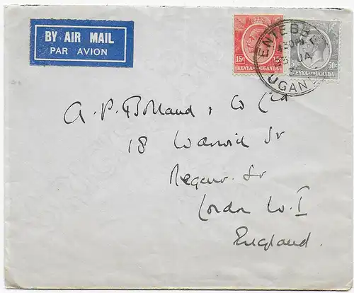 Air mail Ouganda: Entebbe 1935 pour Londres