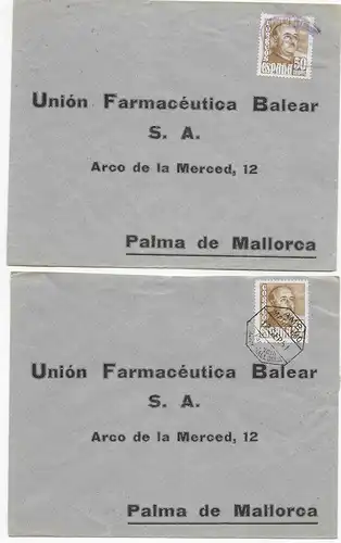 3x Lettres Espagne à Palma de Majorque vers 1951