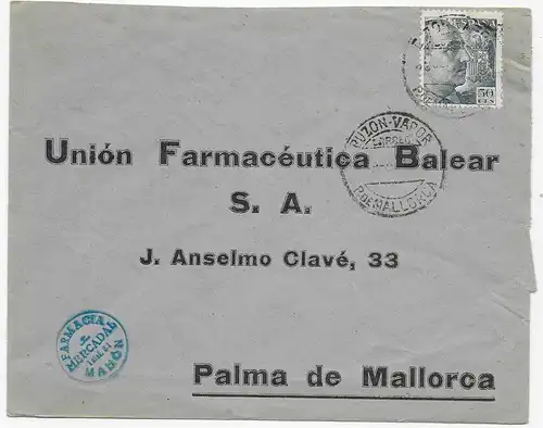 3x Lettres Espagne à Palma de Majorque vers 1951