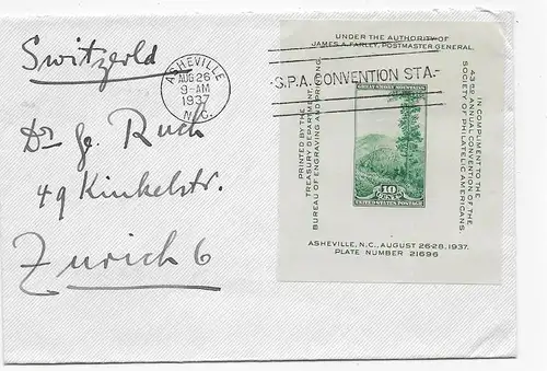 États-Unis Ashevill N.C. d'après Zurich, 1937