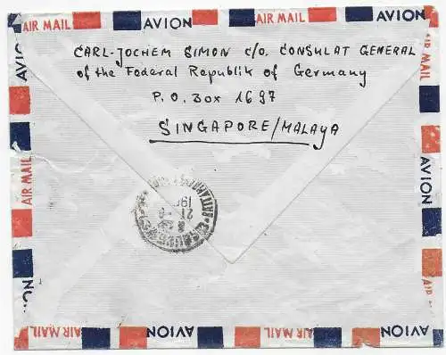 1963 Poipet Cambodge à Langen à sœur du Consulat de Singapore, ananas