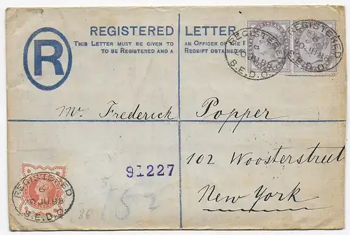Registered SEDO vers New York en 1888