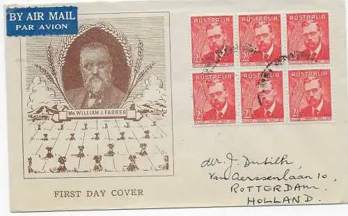 FDC - air Mail Victoria nach Rotterdam, rückseitig Känguru