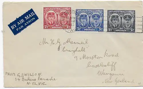 Air Mail Melbourne 1945 to New Zealand