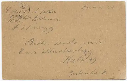 Post card Lome/Togo 1920 vers Leipzig: Anglo-French Occupation