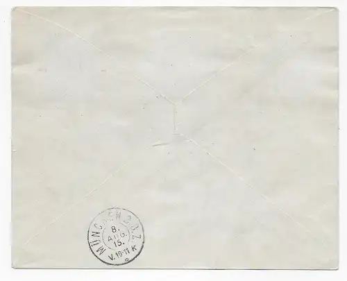 Einschreiben Vaduz, MiNr. 1-3, nach München 1915