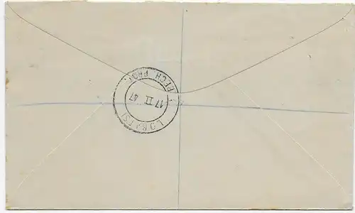 Einschreiben Lobatsi to Cape Town, 1947, Bechuanaland Protectorate
