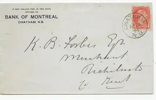 Bank of Montreal, Chatham 1895, Marke mit Mängel
