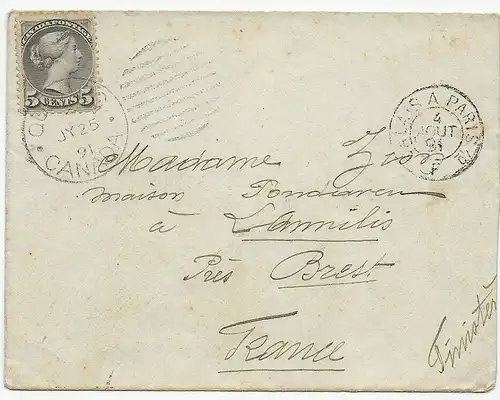 Cover from Quebec to Brest, 1891