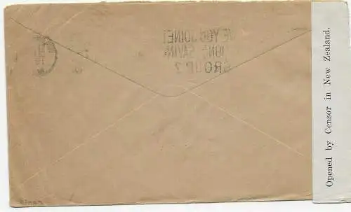 cover Wanganui 1941 to New Haven/Con USA, censor