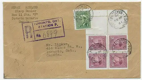 Registered Toronto, Stamp dealer 1948