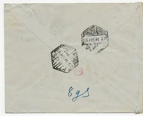 Brief Malaga 1944 nach Schwäbisch Hall, Zensur OKW