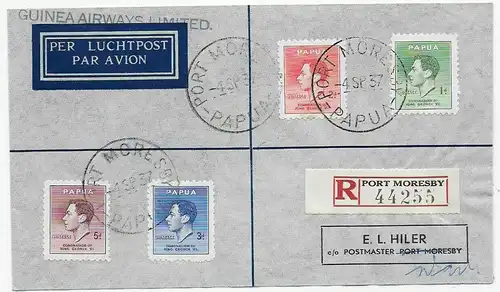 Luftpost Guinea Airways, Registered Port Moresby 1937
