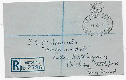 Pretoria Registered 1947 to England