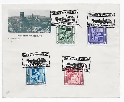 Tag der Briefmarken Wien, 1936, Winterhilfe, Nr. 628-631