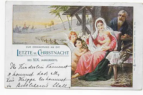 Ansichtskarte:Levante: Jerusalem 1899 nach Dresden, Letzte Christnacht