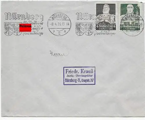 Brief von Nürnberg mit Werbestempel