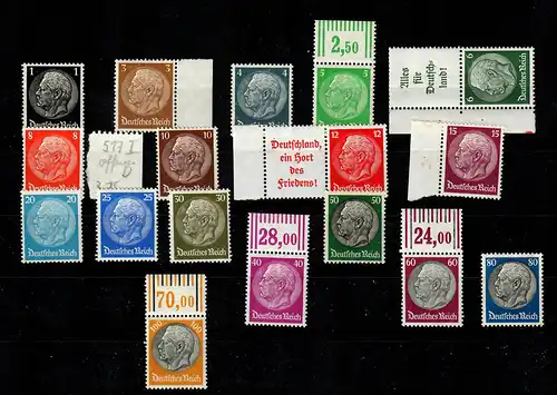 DR: MiNr. 512-528, postfrisch, **, mit MiNr. 517 I