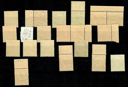 DR: MiNr. 512-528, postfrisch, **, mit MiNr. 517 I