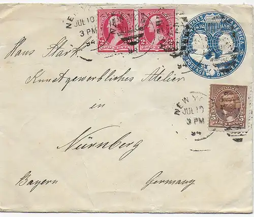 New York 1894 to Nürnberg/Germany 