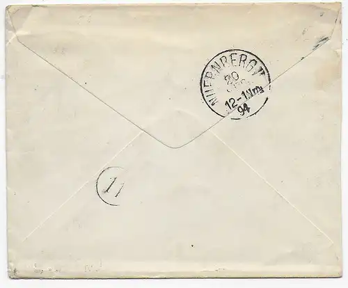 New York to Nürnberg/Germany 1894