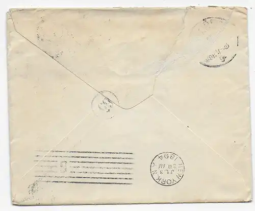 cover New York to Nürnberg/Germany 1894