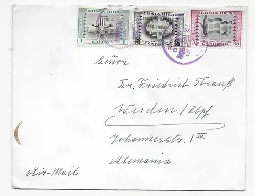 Cover air mail to Weiden 1958
