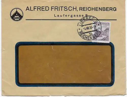 Brief Liberec/Reichenberg 1938