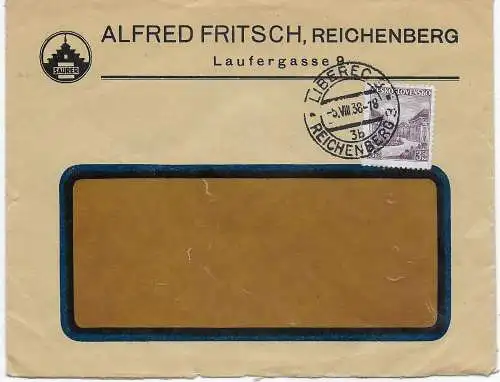 Brief Liberec/Reichenberg 1938