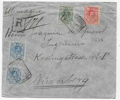 Einschreiben Brief 1914 nach Nürnberg