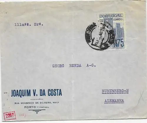 Brief aus Porto nach Nürnberg, 1940, Zensur