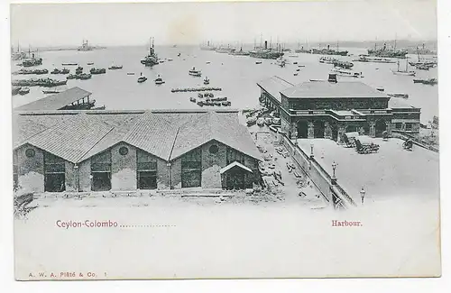 picture post card Ceylon-Colombo - Harbour