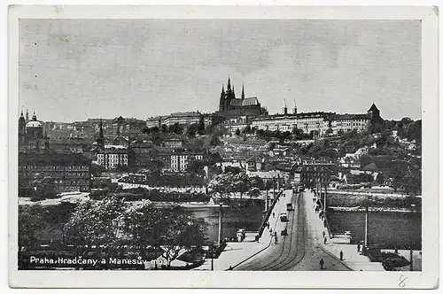 Ansichtskarte Prag, Feldpost nach Leinfelden 1940