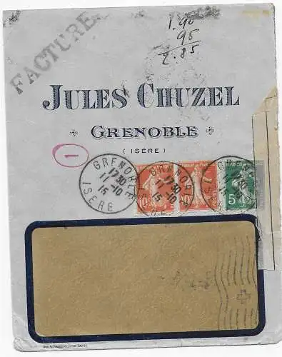 Grenoble 1915 nach Lausanne, Zensur