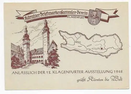 Kärntner Briefmarkensammler Verein Klagenfurt, 1948, Wien 1953 Herbstmesse