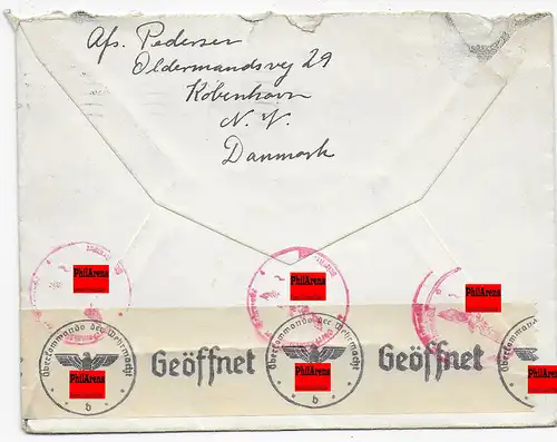 Luftpost Kopenhagen nach Berlin, Neu Heringsdorf, 1941, OKW Zensur