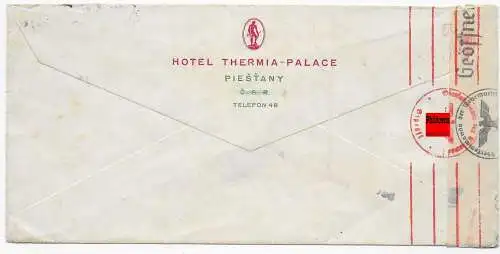 Piestany Hotel Thermia Palace  nach Wiesbaden, 1942, OKW Zensur