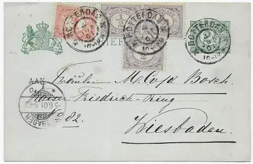 Postkarte Rotterdam 1901 nach Wiesbaden
