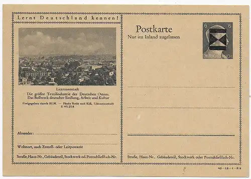 Nichtamtliche Postkarte, Litzmannstadt