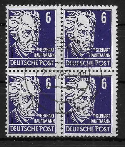 SBZ: MiNr. 328, gestempelt Viererblock, 1953