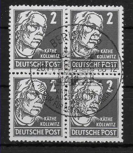 SBZ: MiNr. 327, gestempelt Viererblock, 1953, Berlin Sonderstempel