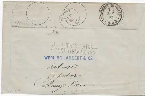 Postauftrag Luxembourg 1883 nach Goetzingen