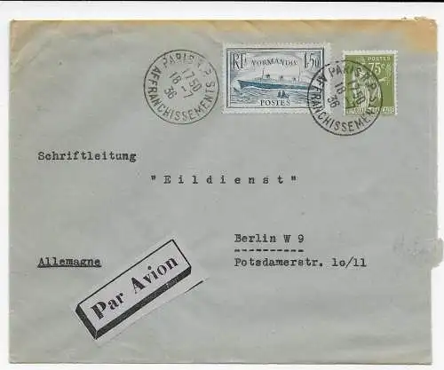 Paris Hotel Louvois par Avion nach Berlin, 1936