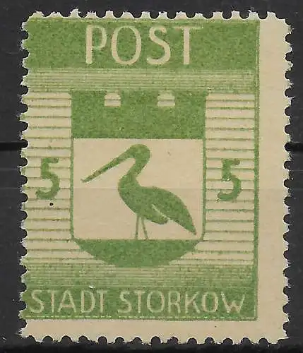 Stadt Storkow, MiNr. 11, Abklatsch, * Falz