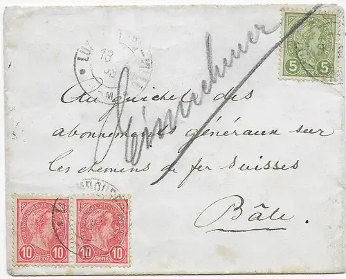 Brief aus Luxembourg nach Basel, 1903