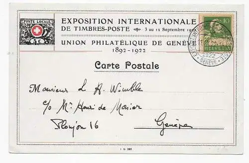 Internationale Briefmarken Ausstellung 1922, Genf